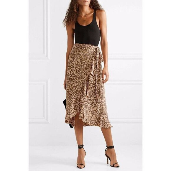 NEW FAITHFULL THE BRAND CELESTE MIDI WRAP SKIRT - Picture 2 of 4